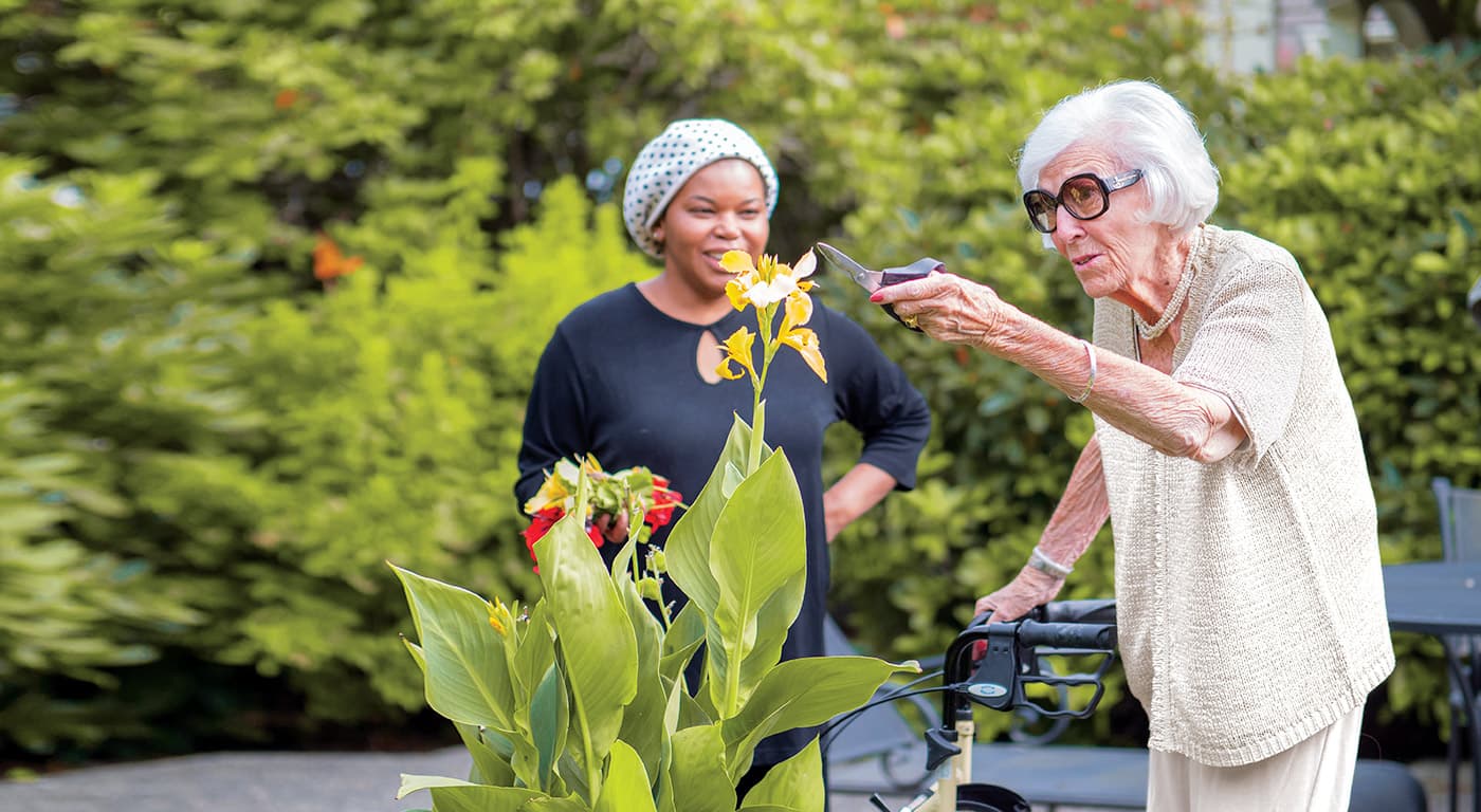 Caregiver and senior client at home together in Gresham, Oregon